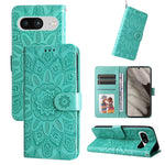 Custodia per telefono in pelle di girasole goffrata, For Google Pixel 8, For Google Pixel 7a, For Google Pixel 7 Pro, For Google Pixel 7