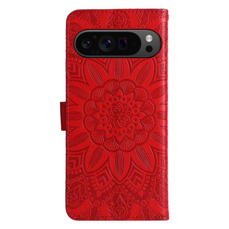 Custodia per telefono in pelle di girasole goffrata, For Google Pixel 9 Pro, For Google Pixel 9, For Google Pixel 8a, For Google Pixel 8 Pro