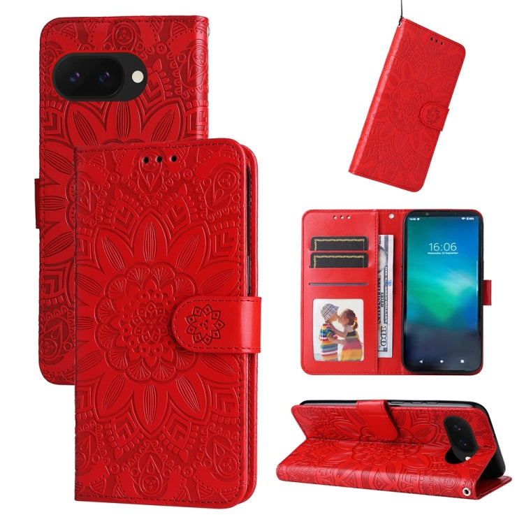 Custodia per telefono in pelle di girasole goffrata, For Google Pixel 11 Pro XL, For Google Pixel 11 / Pixel 11 Pro, For Google Pixel 10a, For Google Pixel 9a