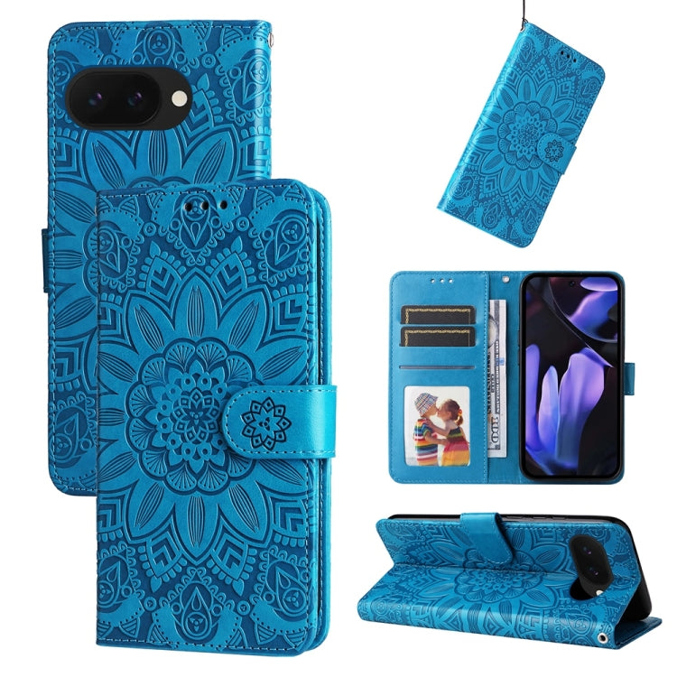 Custodia per telefono in pelle di girasole goffrata, For Google Pixel 11 Pro XL, For Google Pixel 11 / Pixel 11 Pro, For Google Pixel 10a, For Google Pixel 9a