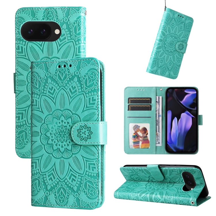 Custodia per telefono in pelle di girasole goffrata, For Google Pixel 11 Pro XL, For Google Pixel 11 / Pixel 11 Pro, For Google Pixel 10a, For Google Pixel 9a