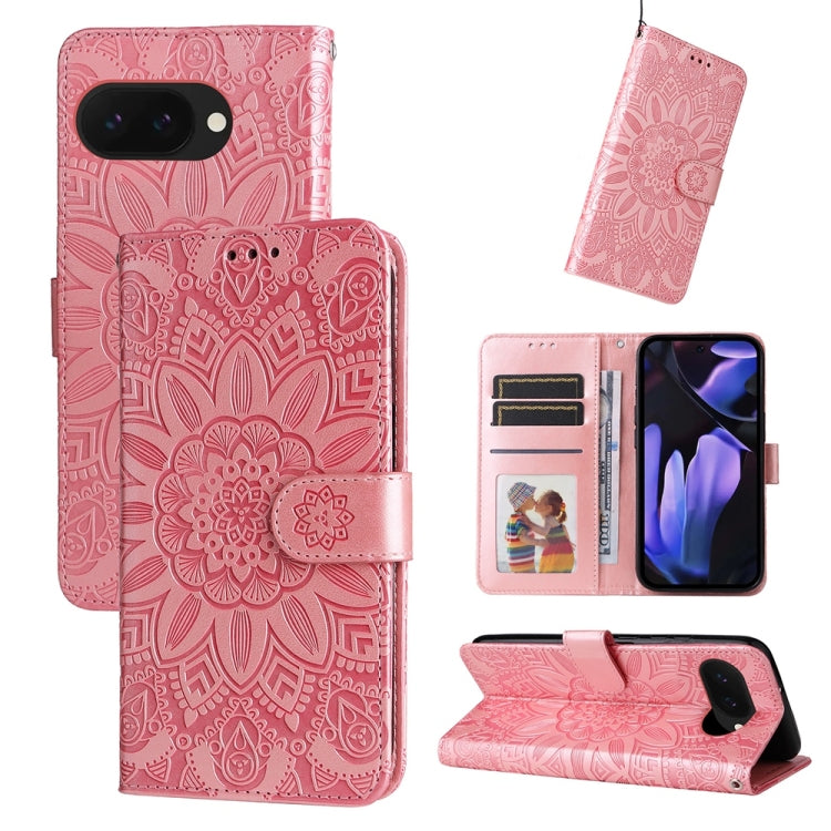 Custodia per telefono in pelle di girasole goffrata, For Google Pixel 11 Pro XL, For Google Pixel 11 / Pixel 11 Pro, For Google Pixel 10a, For Google Pixel 9a