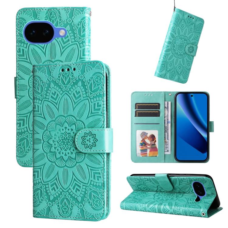 Custodia per telefono in pelle di girasole goffrata, For Google Pixel 11 Pro XL, For Google Pixel 11 / Pixel 11 Pro, For Google Pixel 10a, For Google Pixel 9a