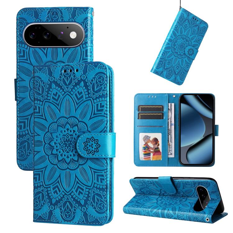 Custodia per telefono in pelle di girasole goffrata, For Google Pixel 11 Pro XL, For Google Pixel 11 / Pixel 11 Pro, For Google Pixel 10a, For Google Pixel 9a