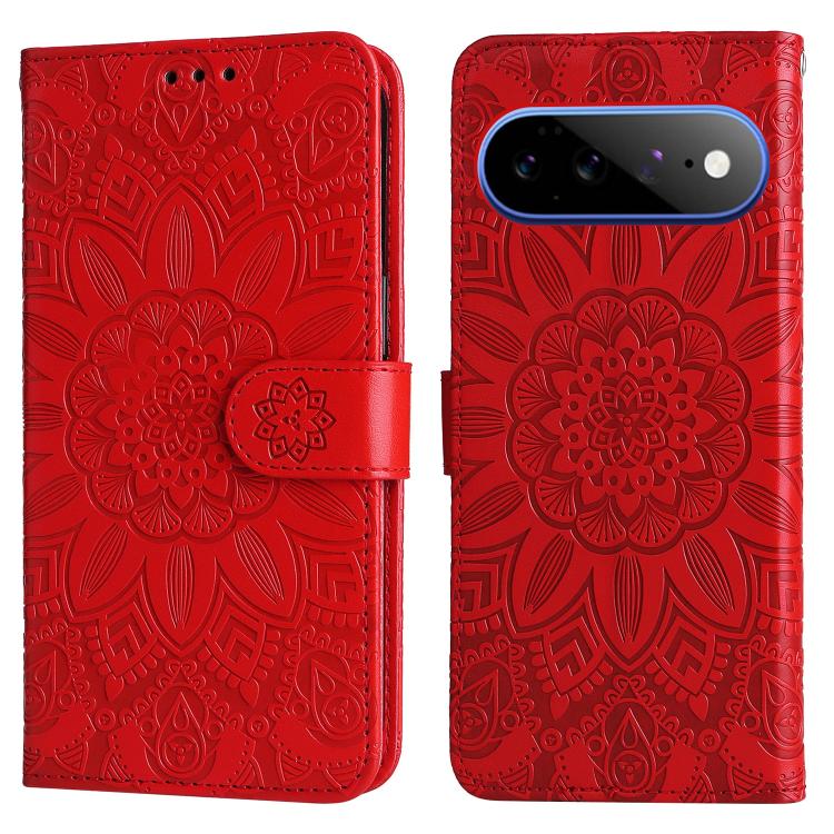 Custodia per telefono in pelle di girasole goffrata, For Google Pixel 11 Pro XL, For Google Pixel 11 / Pixel 11 Pro, For Google Pixel 10a, For Google Pixel 9a