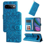Custodia per telefono in pelle di girasole goffrata, For Google Pixel 11 Pro XL, For Google Pixel 11 / Pixel 11 Pro, For Google Pixel 10a, For Google Pixel 9a