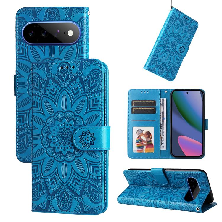Custodia per telefono in pelle di girasole goffrata, For Google Pixel 11 Pro XL, For Google Pixel 11 / Pixel 11 Pro, For Google Pixel 10a, For Google Pixel 9a