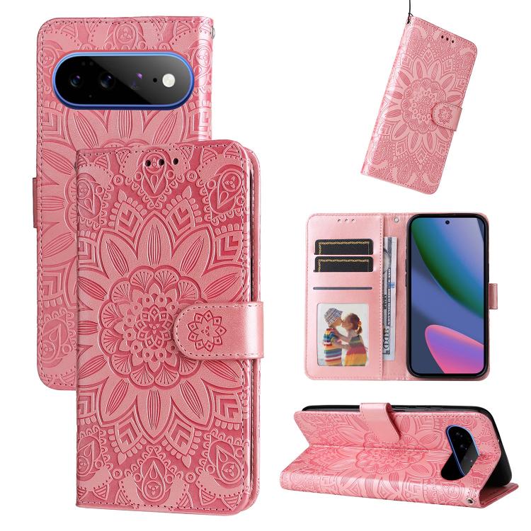 Custodia per telefono in pelle di girasole goffrata, For Google Pixel 11 Pro XL, For Google Pixel 11 / Pixel 11 Pro, For Google Pixel 10a, For Google Pixel 9a