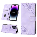 Custodia portafoglio in pelle goffrata per iPhone 15 e 16
