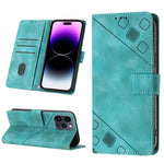 Custodia portafoglio in pelle goffrata per iPhone 15 e 16