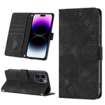 Custodia portafoglio in pelle goffrata per iPhone 15 e 16