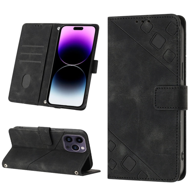 Custodia portafoglio in pelle goffrata per iPhone 15 e 16