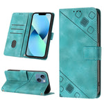 Custodia portafoglio in pelle goffrata per iPhone 15 e 16