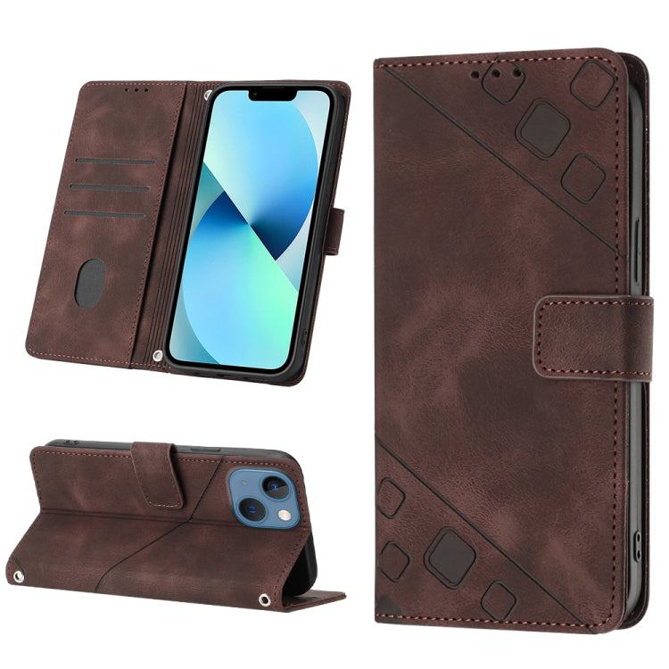 Custodia portafoglio in pelle goffrata per iPhone 15 e 16