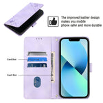 Custodia portafoglio in pelle goffrata per iPod Touch e iPhone 15