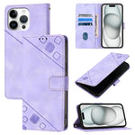 Custodia in pelle goffrata per iPhone 15 Pro e 16