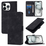Custodia in pelle goffrata per iPhone 15 Pro e 16
