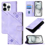 Custodia in pelle goffrata per iPhone 15 Pro e 16