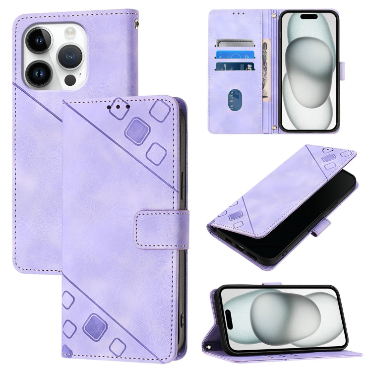 Custodia in pelle goffrata per iPhone 15 Pro e 16