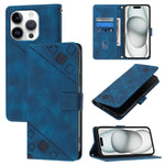 Custodia in pelle goffrata per iPhone 15 Pro e 16