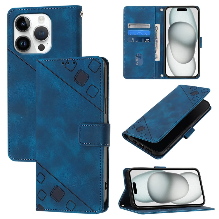 Custodia in pelle goffrata per iPhone 15 Pro e 16