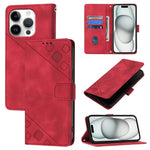 Custodia in pelle goffrata per iPhone 15 Pro e 16