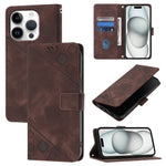 Custodia in pelle goffrata per iPhone 15 Pro e 16
