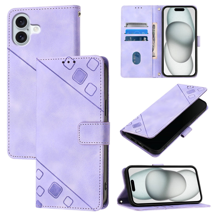 Custodia in pelle goffrata per iPhone 15 Pro e 16