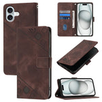 Custodia in pelle goffrata per iPhone 15 Pro e 16