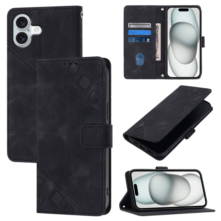 Custodia in pelle goffrata per iPhone 15 Pro e 16