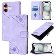 Custodia per telefono in pelle goffrata effetto pelle, For iPhone 16, For iPhone 15 Pro Max, For iPhone 15 Pro, For iPhone 15 Plus