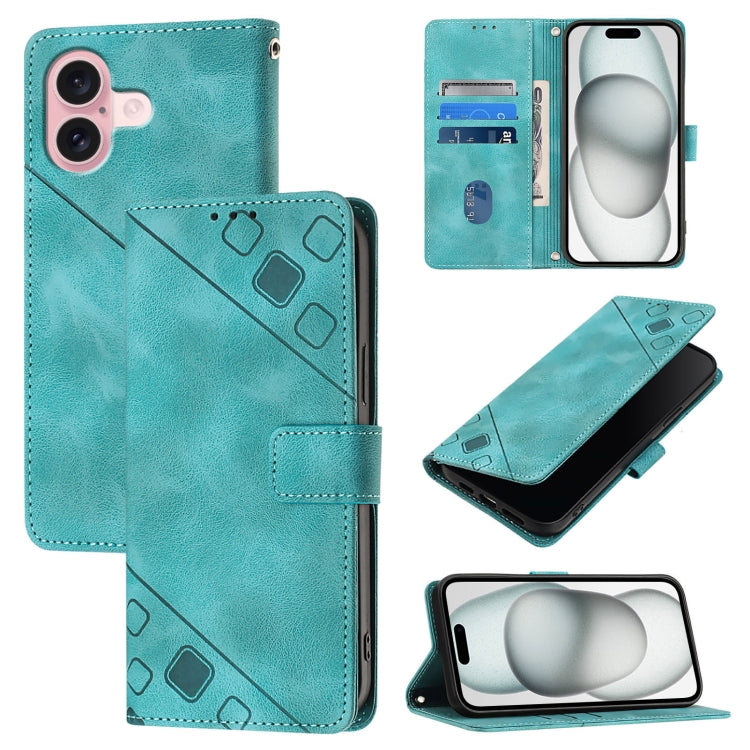 Custodia portafoglio in pelle goffrata per iPhone 15 e 16