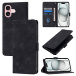 Custodia portafoglio in pelle goffrata per iPhone 15 e 16
