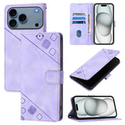 Custodia in pelle goffrata per iPhone 16