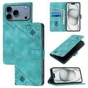 Custodia in pelle goffrata per iPhone 16