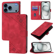 Custodia in pelle goffrata per iPhone 16