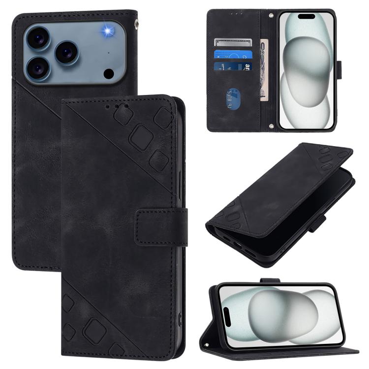 Custodia in pelle goffrata per iPhone 16 compatibile