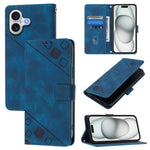 Custodia in pelle goffrata per iPhone 16 compatibile