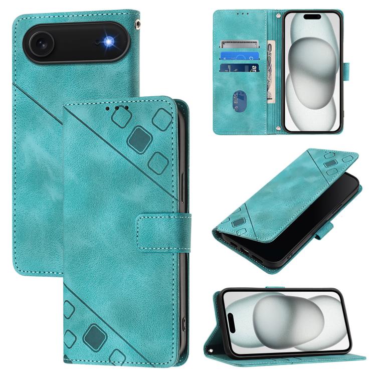 Custodia in pelle goffrata per iPhone 16 compatibile