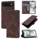 Custodia in pelle goffrata per iPhone 16 compatibile