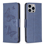 Custodia in pelle con farfalle per iPhone 15 Pro Max e Plus