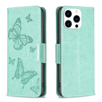 Custodia in pelle con farfalle per iPhone 15 Pro Max e Plus