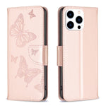 Custodia in pelle con farfalle per iPhone 15 Pro Max e Plus