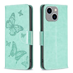 Custodia in pelle con farfalle per iPhone 15 Pro Max e Plus