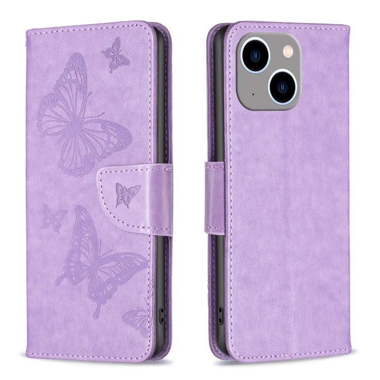 Custodia in pelle con farfalle per iPhone 15 Pro Max e Plus