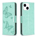 Custodia in pelle con farfalle per iPhone 15 Pro Max e Plus