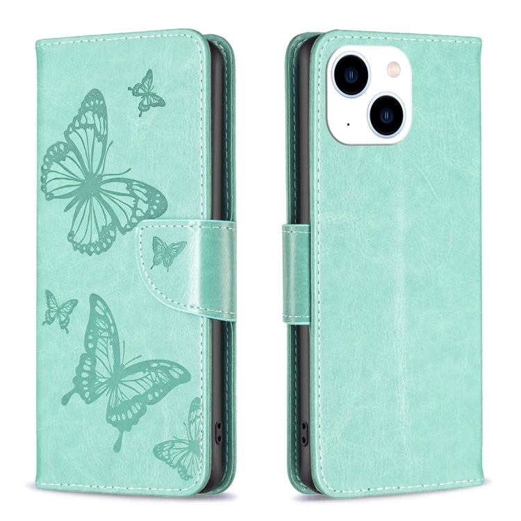 Custodia in pelle con farfalle per iPhone 15 Pro Max e Plus