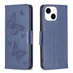 Custodia in pelle con farfalle per iPhone 15 Pro Max e Plus