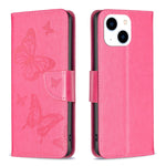 Custodia in pelle con farfalle per iPhone 15 Pro Max e Plus