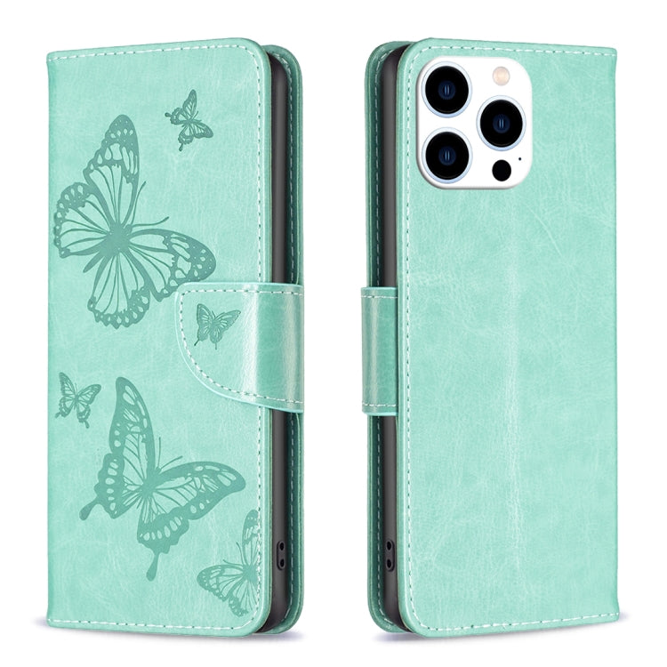 Custodia in pelle per iPhone 16 con farfalle